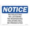 Signmission Safety Sign, OSHA Notice, 10" Height, No Soliciting No Loitering No Sign, Portrait OS-NS-D-710-V-14827 - alternate 1